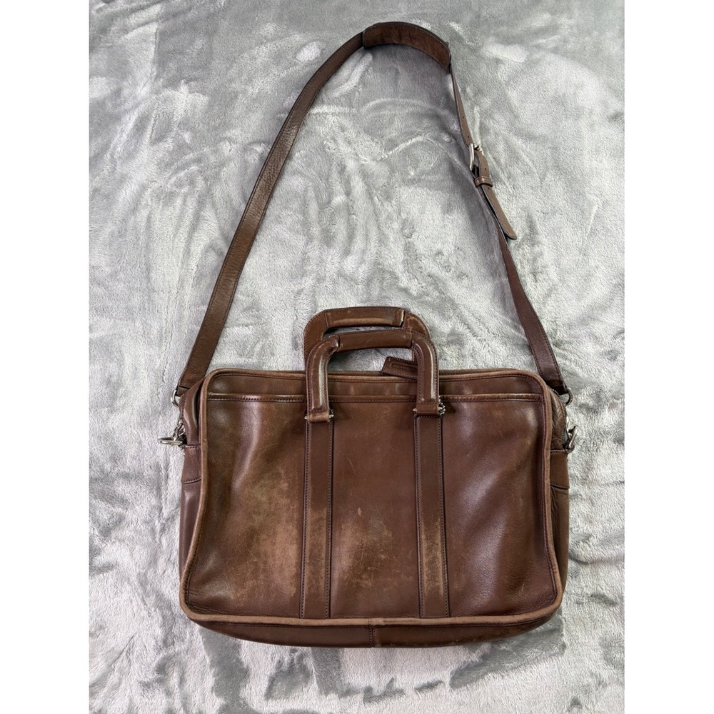 Coach F70374 Leather Briefcase Bag 16.5 X 11.5 in Brown -tone Hardware